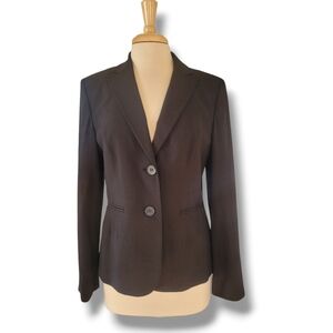 Jones New York Classic Two Button Platimum Stretch Black Blazer. Size 10